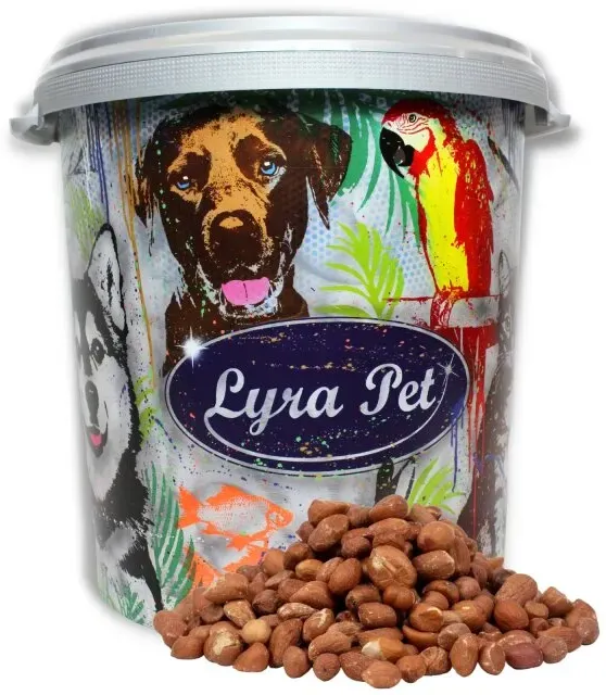 10 kg Lyra Pet® Erdnusskerne mit Haut in 30 L Tonne