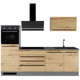 BASIC by Balculina Küchenzeile Jazz 260 cm anthrazit/artisan eiche/metallic braun