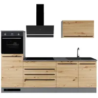 BASIC by Balculina Küchenzeile Jazz 260 cm anthrazit/artisan eiche/metallic braun