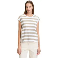Betty Barclay Basic Shirt mit Streifen in White/Khaki |