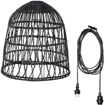 MARELIDA Lampenschirm BELL Rattanstil H: 50cm