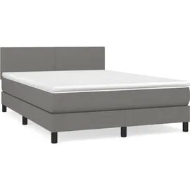vidaXL Boxspringbett 140 x 200 cm Dunkelgrau