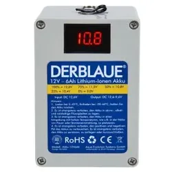 DERBLAUE Akku 12V, 6Ah Lithium-Ionen Akku