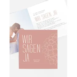 Hochzeitseinladungen selbst gestalten mit Spruch und Fotos im Onlinedesigner bei Meine-Kartenmanufaktur.de