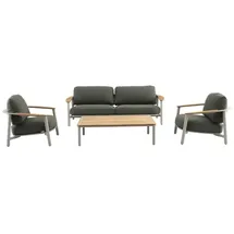 Royal Garden Kemo Loungeset 4-tlg. grau/weiß