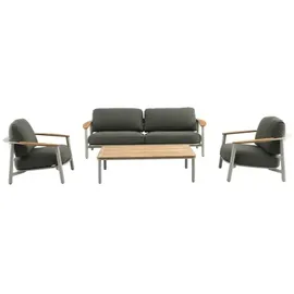 Royal Garden Kemo Loungeset 4-tlg. grau/weiß