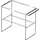 Duravit Metallkonsole DuraSquare 86,5x45cm, bodenstehend, chrom