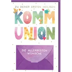 Kommunionskarte Geldschein 12356   Bild