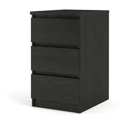 Nada Kommode 3 Schubladen mattschwarz.