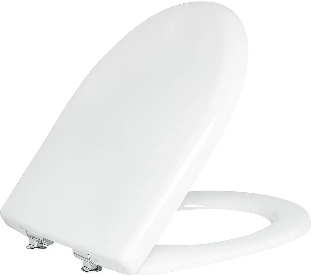 WC-Sitz Geberit Renova weiß, mit Softclose, QuickRelease, Scharniere Messing verchromt