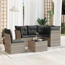 vidaXL Garten-Lounge-Set 6-tlg. hellgrau