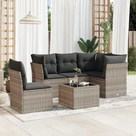 vidaXL Garten-Lounge-Set 6-tlg. hellgrau