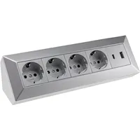 ChiliTec Mehrfachsteckdose 4-fach Silber 2 St.