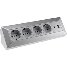 ChiliTec Mehrfachsteckdose 4-fach Silber 2 St.