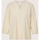 Madeleine Kurzarmbluse Elegante Schlupfbluse mit V-Ausschnitt Weiß 42