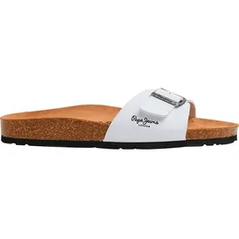 Pepe Jeans für Herren. PMS90111 Sandalen Bio Single Champion weiß (44), Wohnung, Keine, Lässig