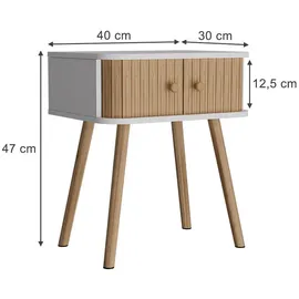Vicco Nachtschrank Germo 40 x 30 x 47 cm Weiß/Grün