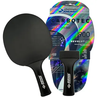 Donic Schildkröt Donic-Schildkröt 758219 - Tischtennisschläger CarboTec 900, 20% Carbon, 1,9 mm Schwamm, Champion QRC - ITTF Belag, konkav