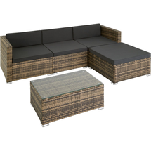 Tectake Florenz Rattan Lounge Variante 2 natur