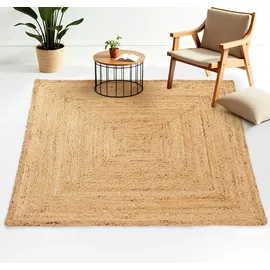 carpetfine Nele Juteteppich 80 x 80 cm beige