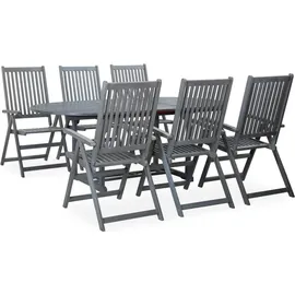 vidaXL Garten-Essgruppe 7-tlg. grau 47278