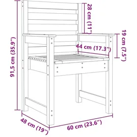 vidaXL Gartenstuhl 60 x 48 x 91 cm weiß 2 St.