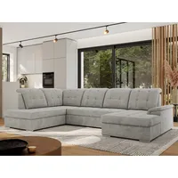 MKS MÖBEL Ecksofa MADRITO U, set, Sofa U-form, mit Schlaffunktion und Bettkasten, Wohnlandschaft grau