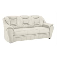 Cavadore 3-Sitzer Bansa mit Federkern / Polstercouch in Leder / 198 x 94 x 95 / Echtleder Weiß