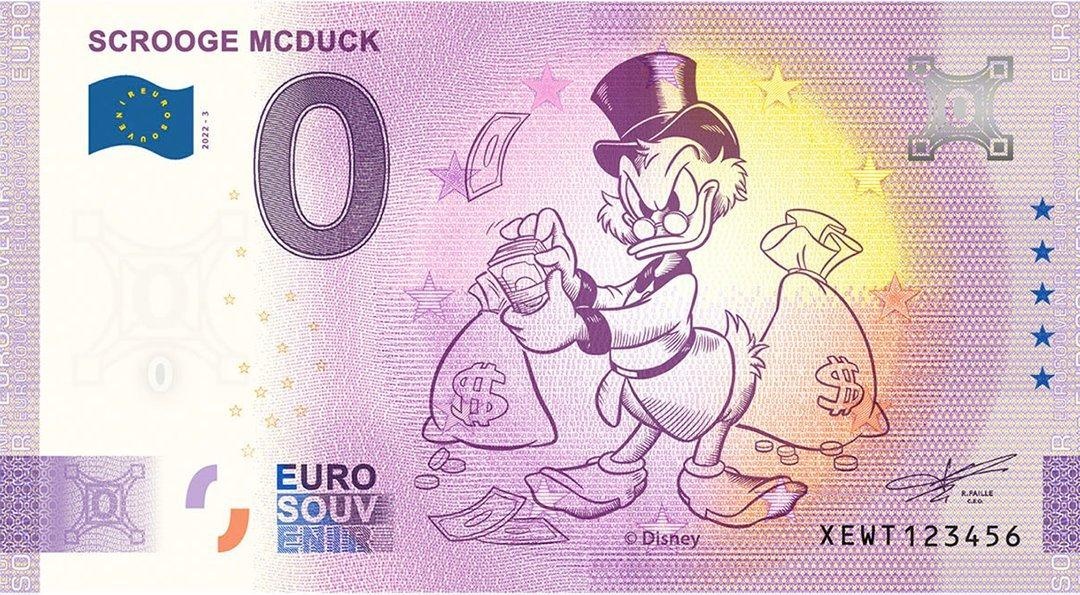Die 0-Euro-Banknote "100 Jahre Disney - Dagobert Duck"