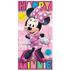Disney Minnie Mouse Badetuch Minnie Maus, Mikrofaser, Mädchen Badehandtuch 70 x 140 cm schnelltrocknend rosa