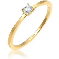 Elli Ringe - Ring Prinzessschliff Diamant (0.1 ct) 585 Gelbgold - Gr. 52 MM - in Gold - für Damen