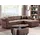 vente-unique Chesterfield Ecksofa - Microfaser Vintage Look - Braun - TOLEDO