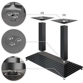 GGM Möbel Bistro Tisch 110 x 60 x 81 cm Weiß Marmor/Schwarz