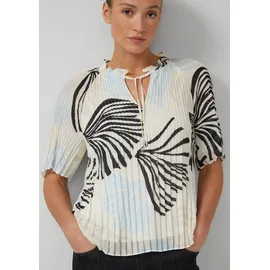 s.Oliver Festliche Chiffon-Bluse mit Plissee und Rüschen Creme/Mehrfarbig 36