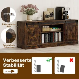 Costway TV-Schrank 150 x 39 x 60 cm Braun Holz/Metall/MDF