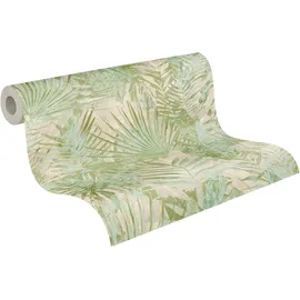 A.S. Création Vliestapete "Natural Living Dschungelblätter", grün beige), 386381 (grün
