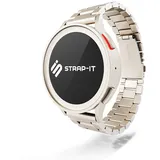 Strap-it Samsung Galaxy Watch 7 Armband Stahl für Samsung Galaxy Watch 7  - 44mm - Polarstern - Butterfly-Verschluss