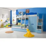 aea Hochbett New 126 x 220 x 282 cm Holz blau