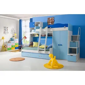 aea Hochbett New 126 x 220 x 282 cm Holz blau