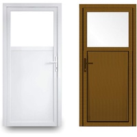 EcoLine Nebentür - Nebeneingangstür - Tür - 2-Fach, 1/3 Glas, 2/3 Füllung, außenöffnend innen: weiß/außen: Golden Oak BxH: 900 x 1900 mm DIN Rechts