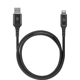 Deqster Ladekabel Lightning auf USB-A, 1m, Schwarz, MFI zertifiziert