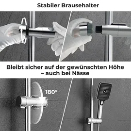 Görbach Duschset Edelstahl Duschstange 100 cm Chrom