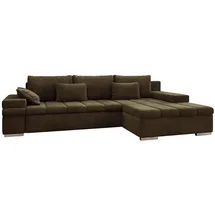 Mirjan24 Ecksofa Dunkelbraun, 6-Sitzer, Ottomane rechts,L-Form, 310x175 cm, Wohnzimmer, Sofas & Couches, Wohnlandschaften, Ecksofas