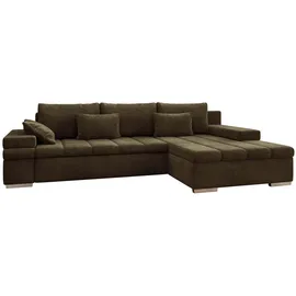 Mirjan24 Ecksofa Dunkelbraun, 6-Sitzer, Ottomane rechts,L-Form, 310x175 cm, Wohnzimmer, Sofas & Couches, Wohnlandschaften, Ecksofas