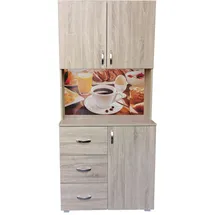 Hti-Living Küchenschrank Sonoma Bistro 80 x 180 x 40 cm BEIGE