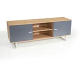 FineBuy Lowboard FineBuy TV Schrank 150 cm Fernsehkommode Fernsehschrank Eiche Türen