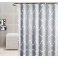 GONOVE Duschvorhang für Badezimmer 240 x 200 cm Schimmelresistent Dicke Polyester Stoff Geometrische Duschvorhang Liner Wasserdichter Langer Badevorhang mit Haken, waschbar und gewogen Saum