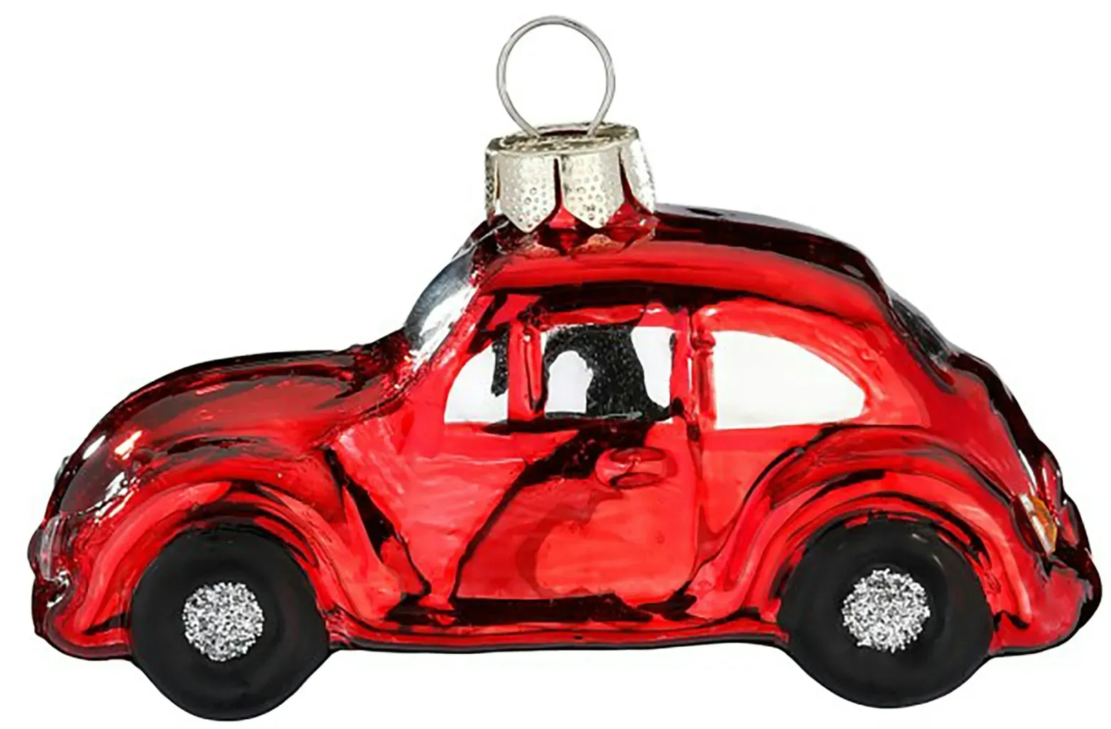 Christbaumschmuck Glas 8cm Auto Figur Handbemalt Weihnachtsbaum Anhänger Weihnachten Christbaumanhänger Weihnachtsbaumschmuck Fahrzeuge Automobil Rot