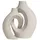 Intirilife 2er Set- Deko Vase Keramik mit Loch für Pampasgras Trockenblumen Blumen- in Weiß | Gr.: onesize