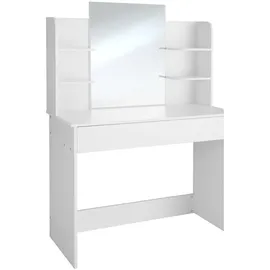 Tectake tectake® Schminktisch, im modernen Look, breite, unterteilte Schublade, 4 seitliche Fächer, 100 x 40 x 139,5 cm